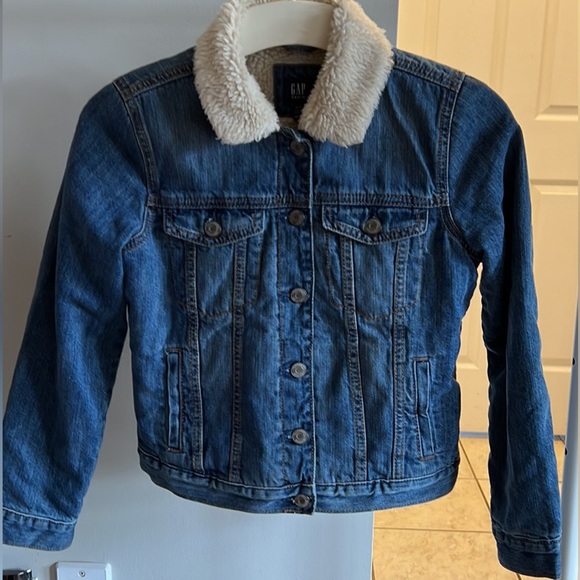 Girls Gap Sherpa Lined Jacket - Picture 1 of 7